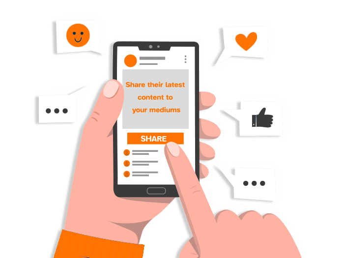 How to connect with influencers in your business industry. Share their latest content to your mediums