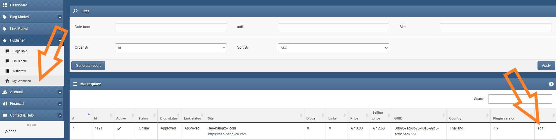 Submit your website