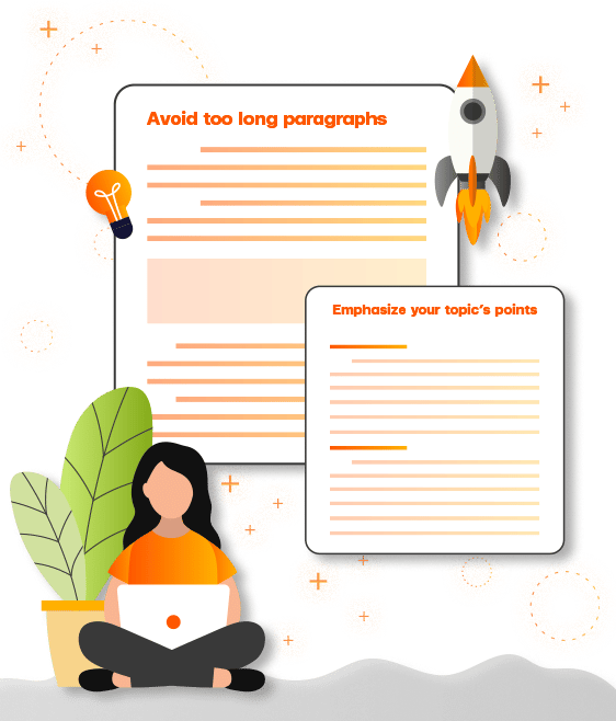 Avoid too long paragraphs